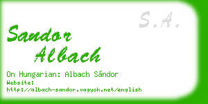 sandor albach business card