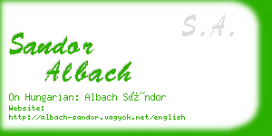 sandor albach business card